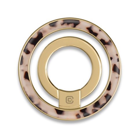 Crong Deluxe RING Holder - Magnetyczny uchwyt do telefonu MagSafe (Blonde Tortoise)