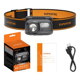 Latarka czołowa SUPERFIRE HL23 220lm USB-C