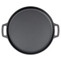 Patelnia Żeliwna Okrągła 35 cm VILDE Cast Line do Indukcji Grill