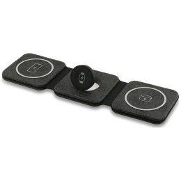 Guess 4G Wireless Charger - Ładowarka indukcyjna MagSafe 3w1 do iPhone, AirPods i Apple Watch 15W (czarny)