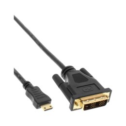 InLine 17474P adapter kablowy 0,5 m HDMI Type C (Mini) DVI Czarny