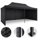 Pawilon ogrodowy 3 scianki 3 x 6m czarny Plonos