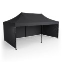 Pawilon ogrodowy 3 scianki 3 x 6m czarny Plonos