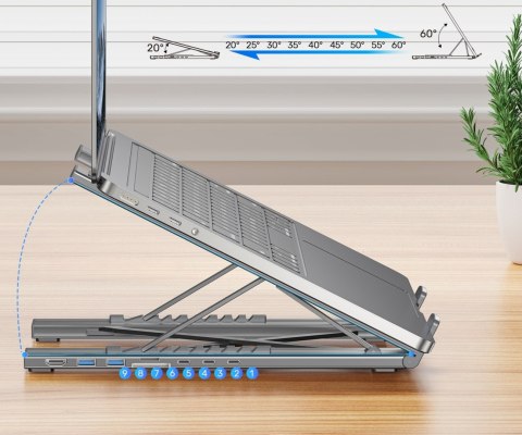 SKŁADANA PODSTAWKA POD LAPTOPA D1137AGY01 Z HUBEM I CZYTNIKIEM KART SD UNITEK