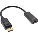 InLine 17198C adapter kablowy 0,15 m DisplayPort HDMI Typu A (Standard) Czarny