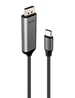 Lindy 43504 adapter kablowy 2 m USB Type-C DisplayPort Szary