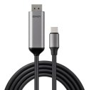Lindy 43504 adapter kablowy 2 m USB Type-C DisplayPort Szary