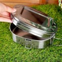 Menażka Obiadowa Stalowa Pojemnik Lunchbox 2-Poziomowa REDCLIFFS 350/900 ml