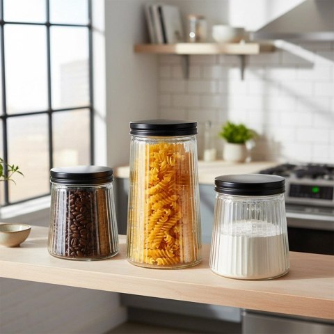 Pojemnik na produkty sypkie szklany z pokrywką 1,4 l