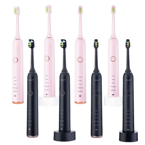 VITAMMY SYMPHONY BLACK i PINK Szczoteczka soniczna do zębów z komfortową obudową, 2szt