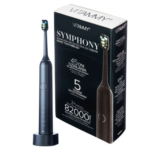 VITAMMY SYMPHONY BLACK i PINK Szczoteczka soniczna do zębów z komfortową obudową, 2szt