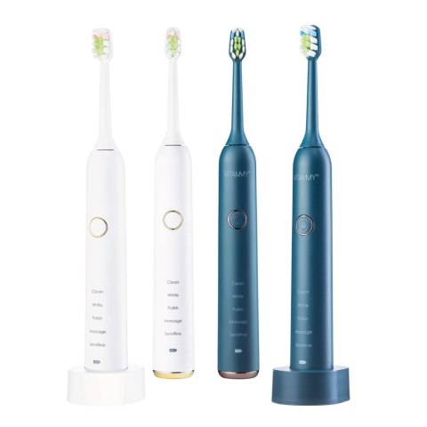 VITAMMY SYMPHONY WHITE i NAVY BLUE Szczoteczka soniczna do zębów z komfortową obudową, 2szt