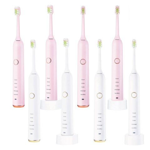 VITAMMY SYMPHONY WHITE i PINK Szczoteczka soniczna do zębów z komfortową obudową, 2szt
