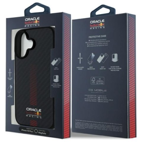 Red Bull Carbon Fiber Power Bar MagSafe - Etui iPhone 16 Plus (czarny)
