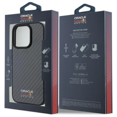 Red Bull Carbon Fiber Shiny Logo MagSafe - Etui iPhone 16 Pro (czarny)