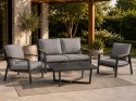 Zestaw mebli ogrodowych Industrial Frame 4w1 aluminium Sofa + 2 Fotele + Stolik