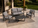 Zestaw mebli ogrodowych Industrial Frame 4w1 aluminium Sofa + 2 Fotele + Stolik