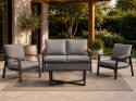 Zestaw mebli ogrodowych Industrial Frame 4w1 aluminium Sofa + 2 Fotele + Stolik