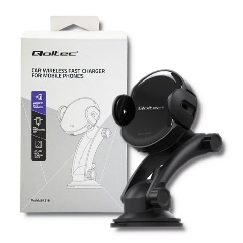 Qoltec Qoltec Ineligentny uchwyt samochodowy z funkcją iR i ładowaniem indukcyjnym Qi 15W | QC 3.0 |USB-C