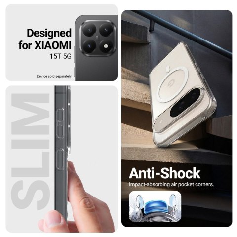 Crong Hybrid Clear Magnetic - Etui MagSafe Xiaomi 15T (przezroczysty)