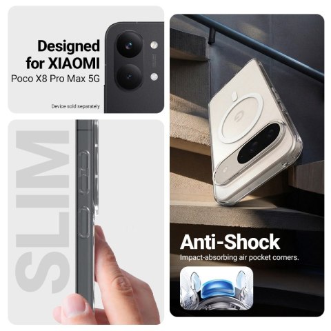 Crong Hybrid Clear Magnetic - Etui MagSafe Xiaomi POCO X8 Pro Max 5G (przezroczysty)