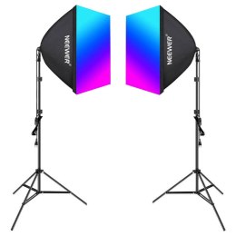 Zestaw oświetlenia NEEWER NK800 2x softbox + 2x żarówka RGB 24W