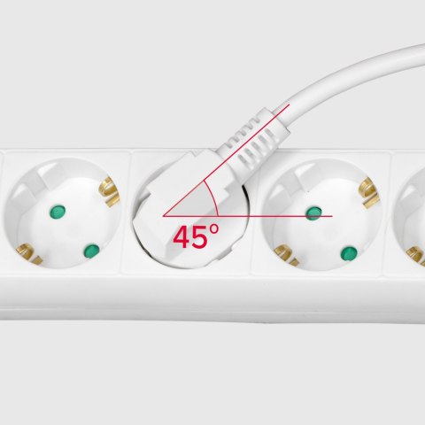 Przedłużacz 5 gniazd 3m typu niemieckiego z przełącznikiem (3x1,5mm) Rebel biały