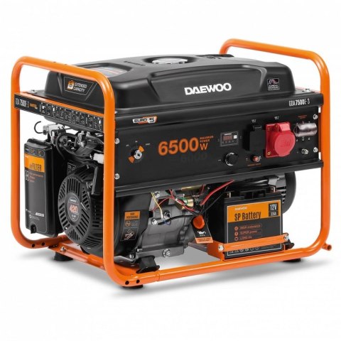 Daewoo GDA 7500E-3 agregat prądotwórczy 6000 W 30 l Benzynowy Pomarańczowy, Czarny