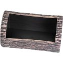 Doniczka skrzynka okienna orzech, plastikowa, owalna, efekt drewna, UV-stabilna, do ogrodu i balkonu, 22x35 cm, 7,5 l