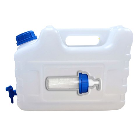 Kanister na wodę 3w1 z kranikiem i umywalką, transparentny HDPE, 10L