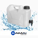 Kanister na wodę z dolnym kranikiem, transparentny HDPE, 5L