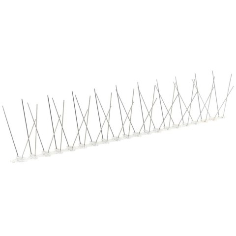 Kolce przeciw ptakom, 40 kolców, stal nierdzewna, podstawa poliwęglan UV, do parapetów i gzymsów, 50 cm, wys. 11 cm