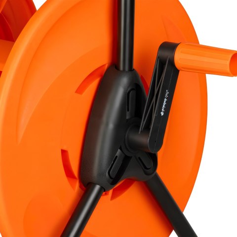 Nawijacz na wąż ogrodowy metalowy, plastikowy bęben, korba ręczna, UV odporny, do 60 m węża 1/2 cala
