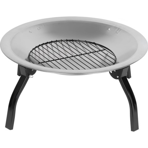 Palenisko ogrodowe okrągłe metalowe czarne z funkcją grillowania, 57x57x40 cm