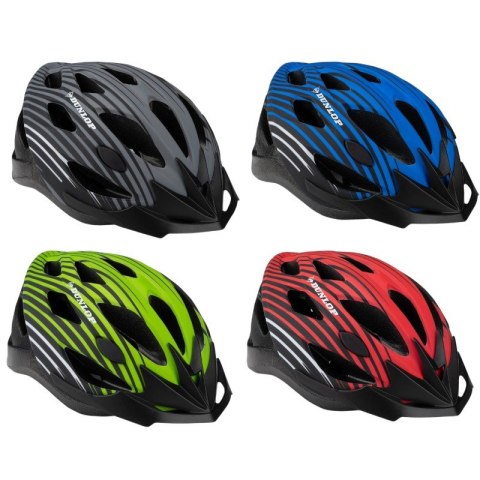 Dunlop - Kask rowerowy MTB regulowany rozmiar M 55-58 cm (Zielono-Czarny)