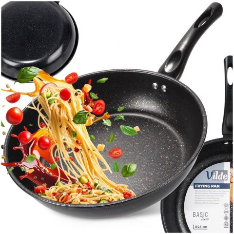 Patelnia Granitowa Głęboka 3 l 28 cm VILDE Basic Line Nieprzywierająca