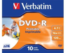 Płyty DVD-R Verbatim AZO Printable jewel box (10szt)