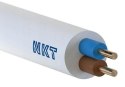 Przewód elektryczny linka H03VV-F OMY 2x1mm2 300V NKT biały 100m