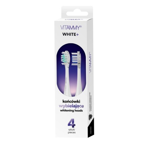 VITAMMY WHITE+ Końcówki do szczoteczki sonicznej serii SONICE, wybielające, białe, 4szt