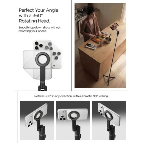 Spigen S582W MagSafe Bluetooth Selfie Stick Tripod - Statyw na smartfon / uchwyt selfie stick (Czarny)