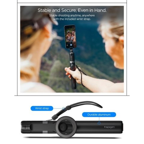 Spigen S582W MagSafe Bluetooth Selfie Stick Tripod - Statyw na smartfon / uchwyt selfie stick (Czarny)