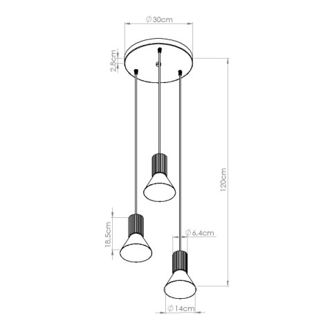 Lampa wisząca ESTRIA 3P beżowa