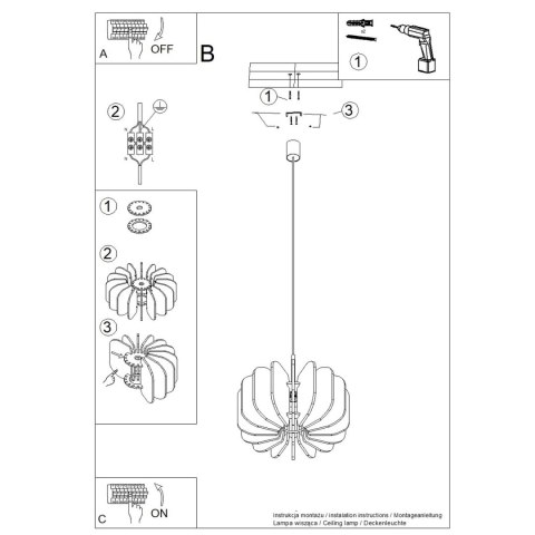 Lampa wisząca MULA 45 żółta