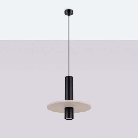 Lampa wisząca PELTA 1 czarna/beżowa