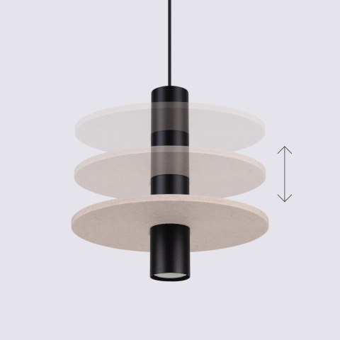 Lampa wisząca PELTA 1 czarna/beżowa