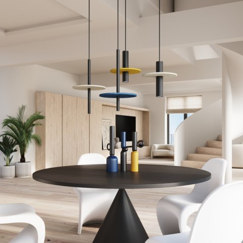 Lampa wisząca PELTA 1 czarna/beżowa