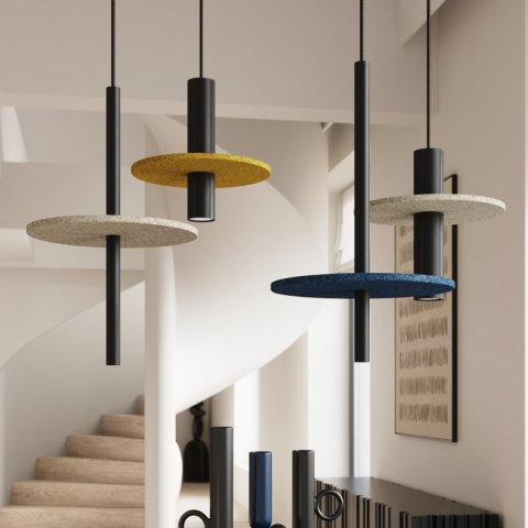 Lampa wisząca PELTA 1 czarna/beżowa