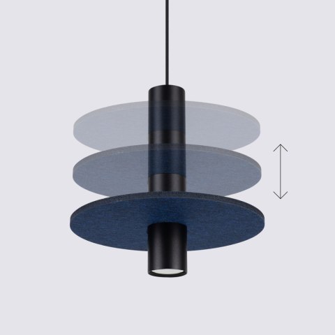 Lampa wisząca PELTA 1 czarna/granatowa