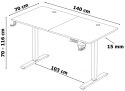 Biurko gamingowe SHADOW GAMER RUSTIC elektryczne 140 cm