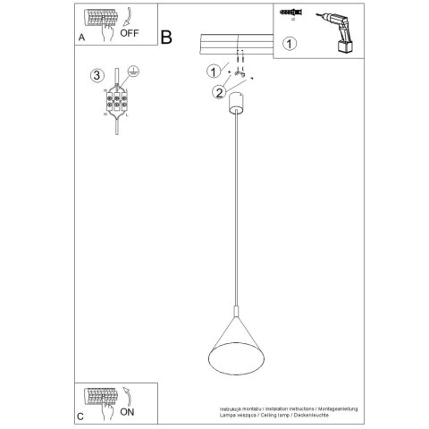 Lampa wisząca NOX 25 ochra czerwona